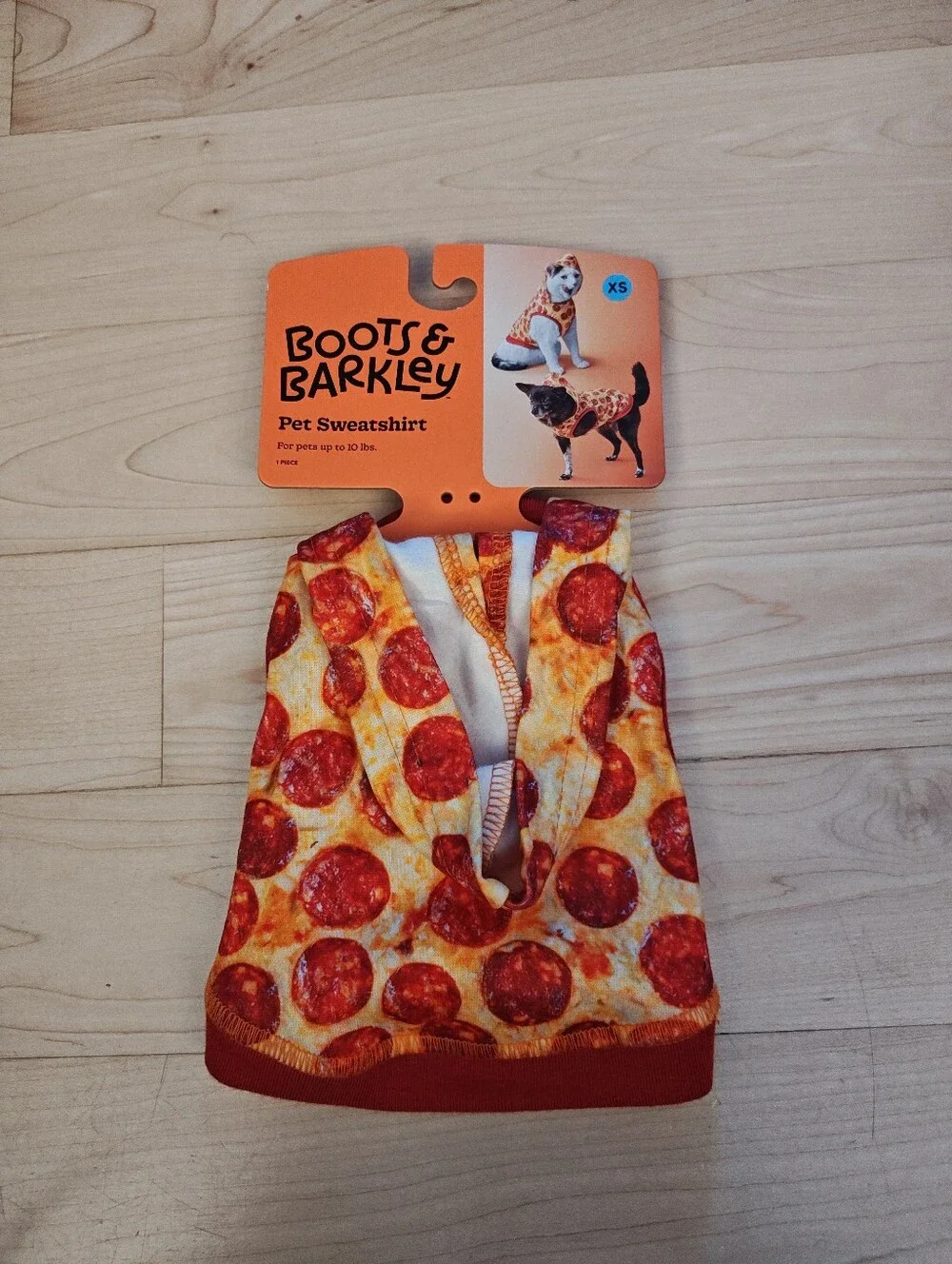 Boots & Barkley Pet Sweatshirt - Pizza Pepperoni Print (red/orange)